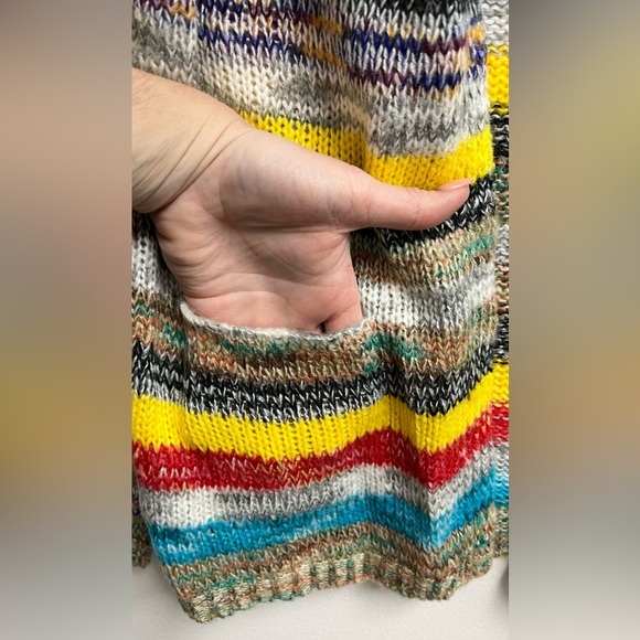 MISSLOOK Womens Colorful Striped Knit Open Cardigan Sz. M - Picture 2 of 7